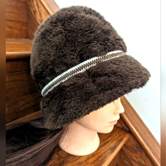 Vintage 1960s Men's Brown Faux Fur Russian Style Diplomat Hat - Picture 3 of 11